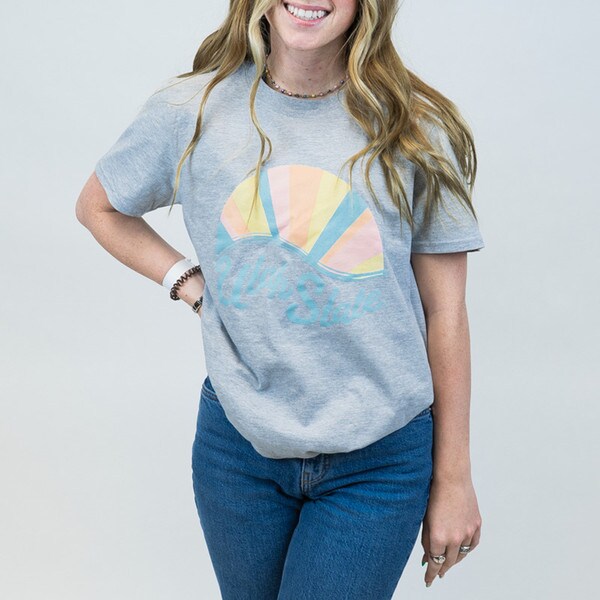 utah state retro color wave t-shirt